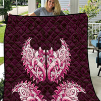 New Zealand Ta Moko Quilt Aotearoa Maori Chest Tattoo Pink LT14 Pink - Polynesian Pride