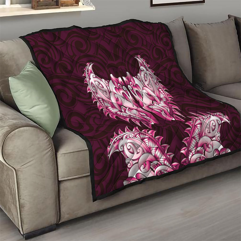 New Zealand Ta Moko Quilt Aotearoa Maori Chest Tattoo Pink LT14 - Polynesian Pride