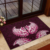 New Zealand Ta Moko Rubber Doormat Aotearoa Maori Chest Tattoo Pink LT14 - Polynesian Pride