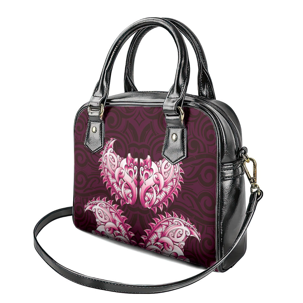 New Zealand Ta Moko Shoulder Handbag Aotearoa Maori Chest Tattoo Pink LT14 - Polynesian Pride