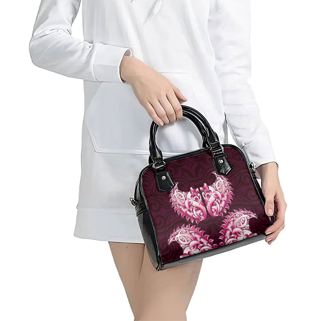 New Zealand Ta Moko Shoulder Handbag Aotearoa Maori Chest Tattoo Pink LT14 - Polynesian Pride