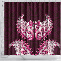 New Zealand Ta Moko Shower Curtain Aotearoa Maori Chest Tattoo Pink LT14 - Polynesian Pride