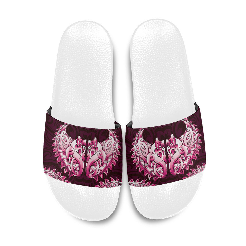 New Zealand Ta Moko Slide Sandals Aotearoa Maori Chest Tattoo Pink LT14 Pink - Polynesian Pride