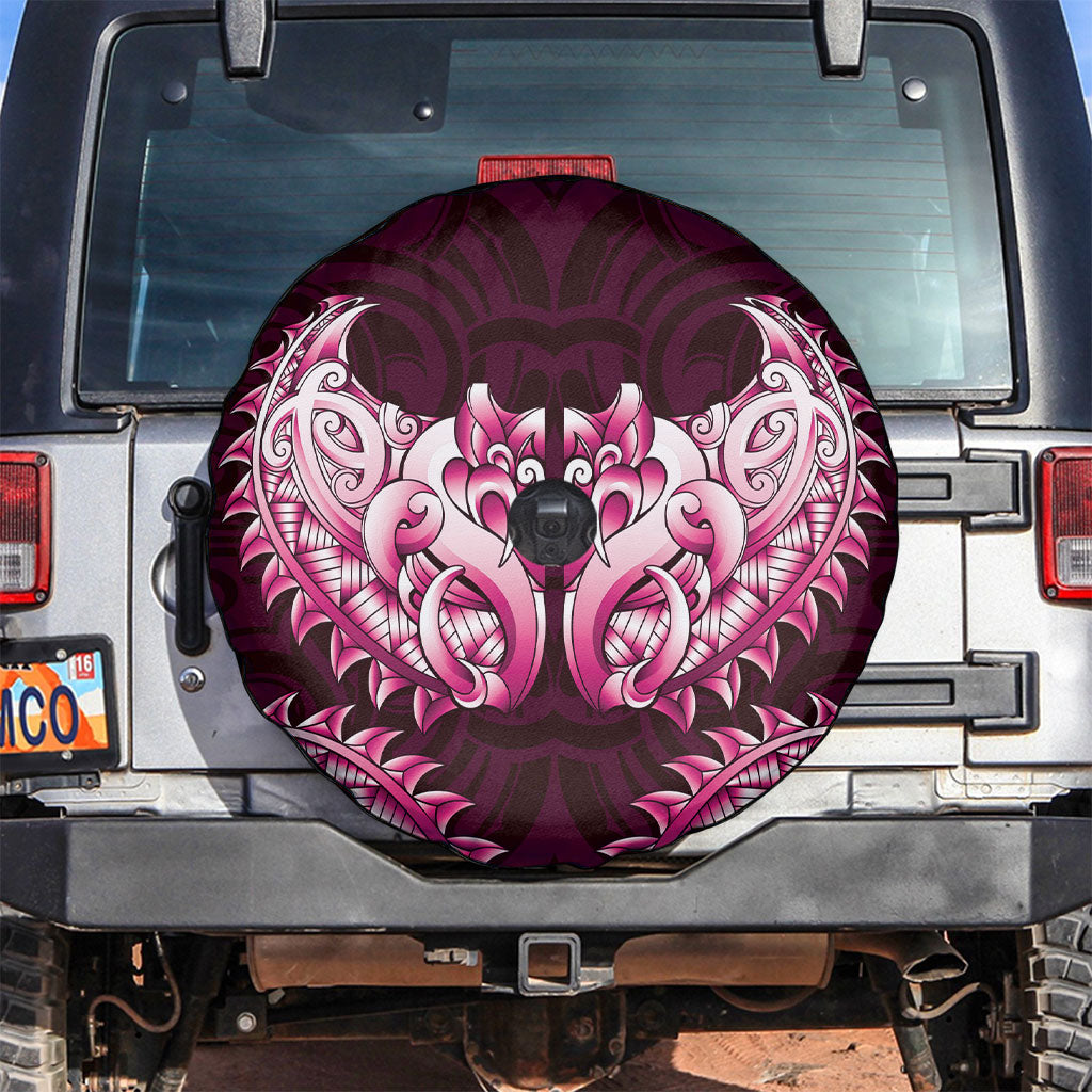 New Zealand Ta Moko Spare Tire Cover Aotearoa Maori Chest Tattoo Pink LT14 Pink - Polynesian Pride