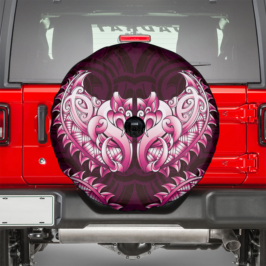 New Zealand Ta Moko Spare Tire Cover Aotearoa Maori Chest Tattoo Pink LT14 - Polynesian Pride