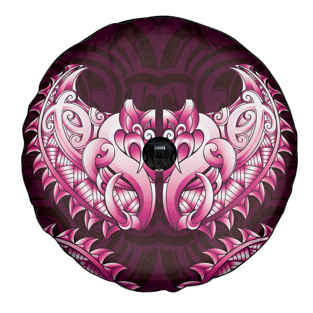 New Zealand Ta Moko Spare Tire Cover Aotearoa Maori Chest Tattoo Pink LT14 - Polynesian Pride