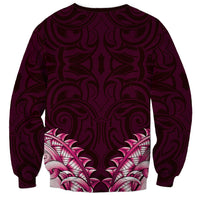 New Zealand Ta Moko Sweatshirt Aotearoa Maori Chest Tattoo Pink LT14 - Polynesian Pride