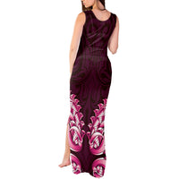 New Zealand Ta Moko Tank Maxi Dress Aotearoa Maori Chest Tattoo Pink LT14 - Polynesian Pride