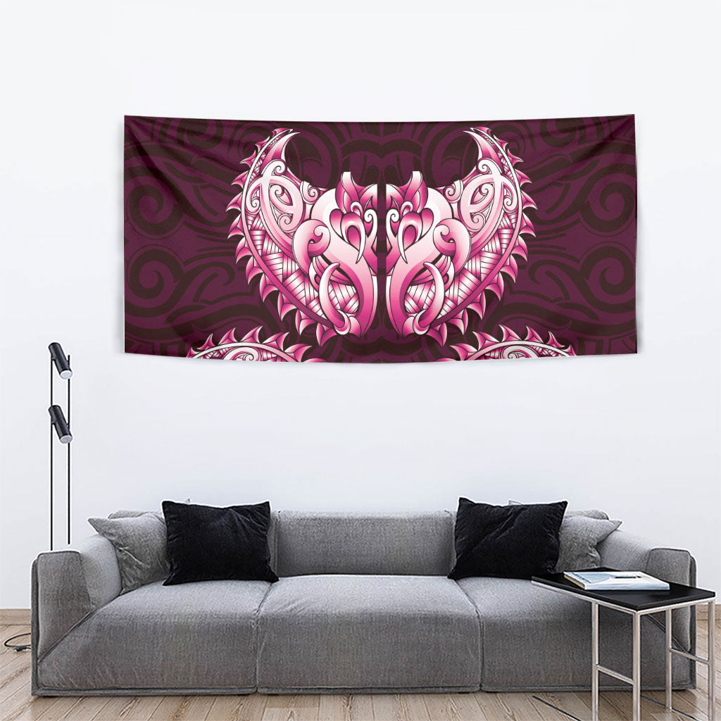 New Zealand Ta Moko Tapestry Aotearoa Maori Chest Tattoo Pink LT14 - Polynesian Pride
