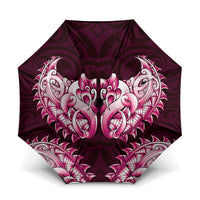 New Zealand Ta Moko Umbrella Aotearoa Maori Chest Tattoo Pink LT14 One Size Folded 11.42 inch Opened Diameter 37.4 inch Pink - Polynesian Pride