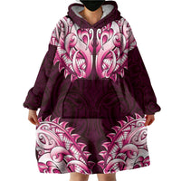 New Zealand Ta Moko Wearable Blanket Hoodie Aotearoa Maori Chest Tattoo Pink LT14 - Polynesian Pride