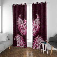 New Zealand Ta Moko Window Curtain Aotearoa Maori Chest Tattoo Pink LT14 With Grommets Pink - Polynesian Pride