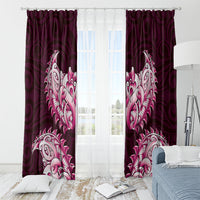New Zealand Ta Moko Window Curtain Aotearoa Maori Chest Tattoo Pink LT14 - Polynesian Pride
