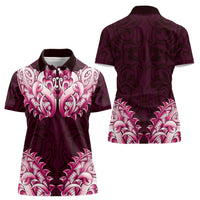 New Zealand Ta Moko Women Polo Shirt Aotearoa Maori Chest Tattoo Pink LT14 - Polynesian Pride