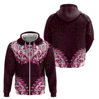 New Zealand Ta Moko Zip Hoodie Aotearoa Maori Chest Tattoo Pink LT14 - Polynesian Pride