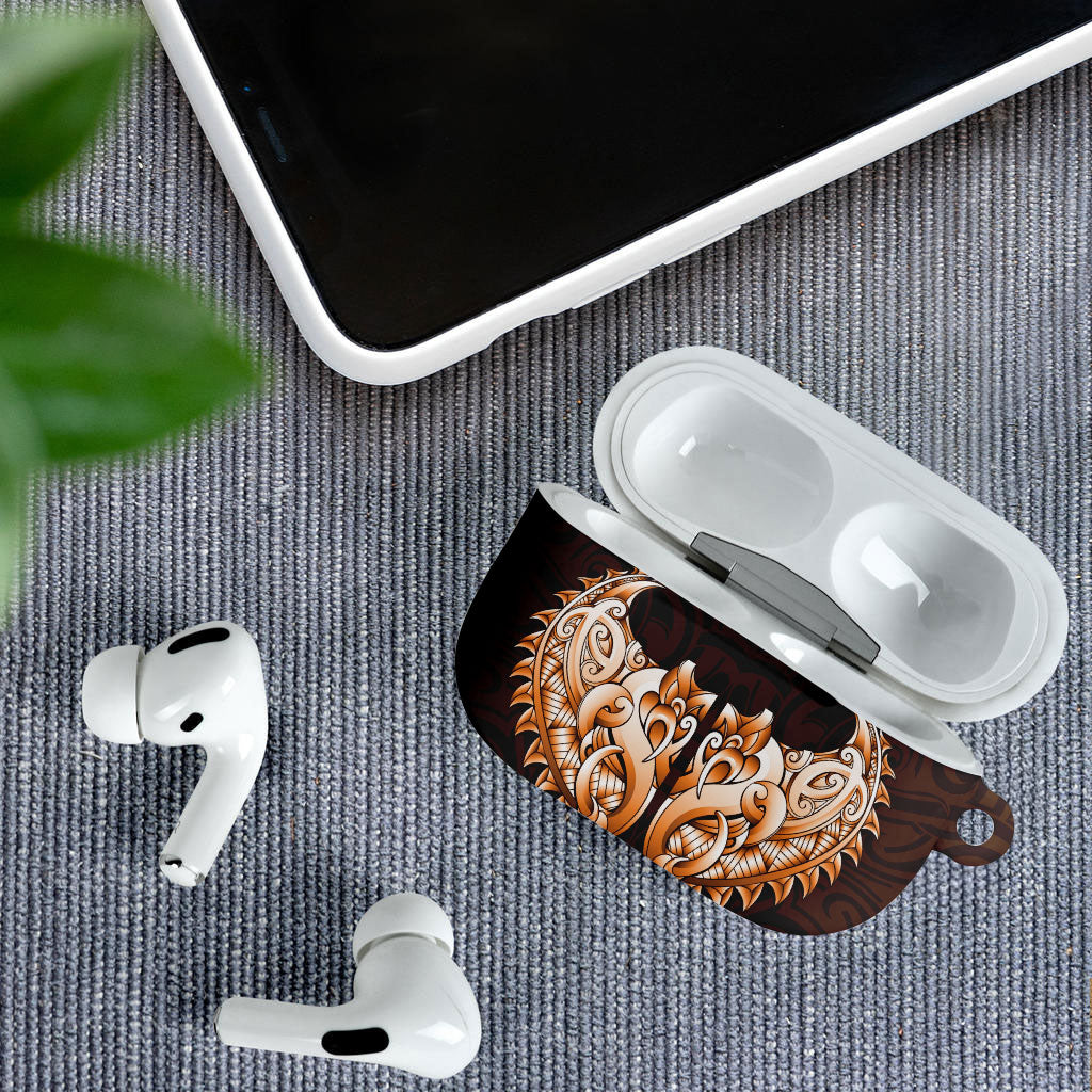 New Zealand Ta Moko AirPods Case Aotearoa Maori Chest Tattoo Orange LT14 - Polynesian Pride