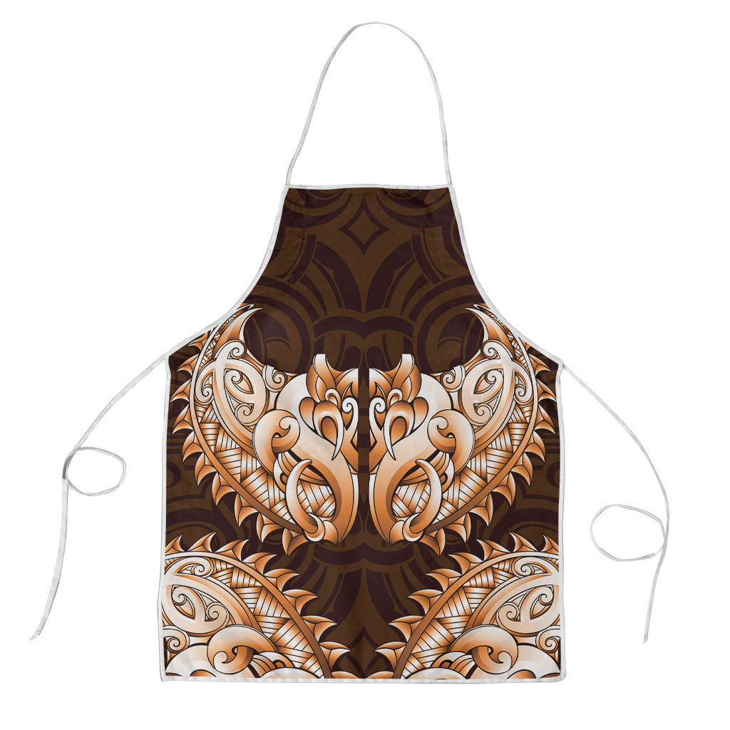 New Zealand Ta Moko Apron Aotearoa Maori Chest Tattoo Orange LT14 Orange - Polynesian Pride