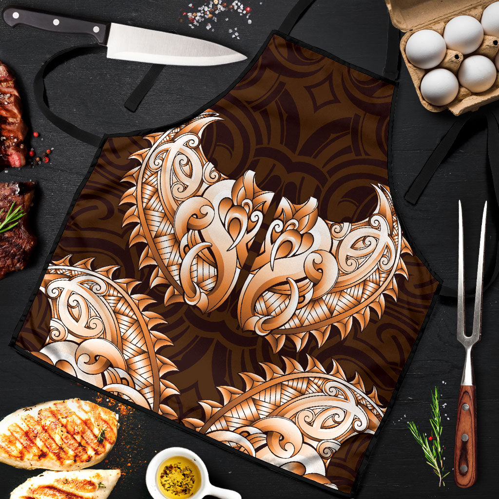New Zealand Ta Moko Apron Aotearoa Maori Chest Tattoo Orange LT14 Orange - Polynesian Pride