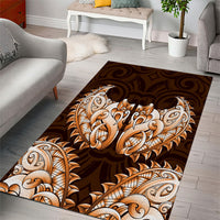 New Zealand Ta Moko Area Rug Aotearoa Maori Chest Tattoo Orange LT14 - Polynesian Pride