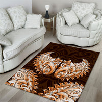 New Zealand Ta Moko Area Rug Aotearoa Maori Chest Tattoo Orange LT14 - Polynesian Pride