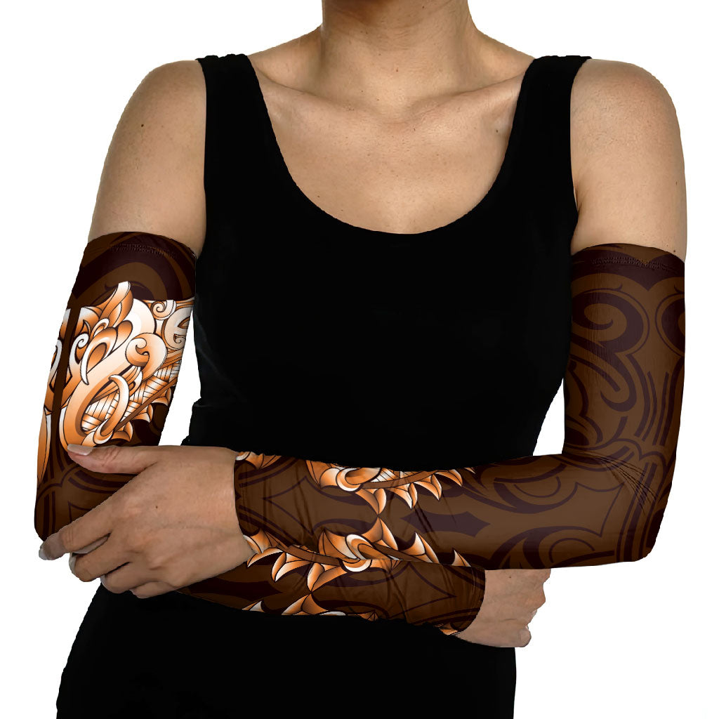 New Zealand Ta Moko Arm Sleeves Aotearoa Maori Chest Tattoo Orange LT14 - Polynesian Pride