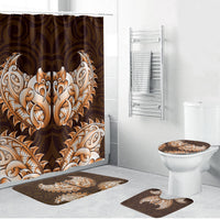 New Zealand Ta Moko Bathroom Set Aotearoa Maori Chest Tattoo Orange LT14 Bathroom Set (4 pcs) Orange - Polynesian Pride