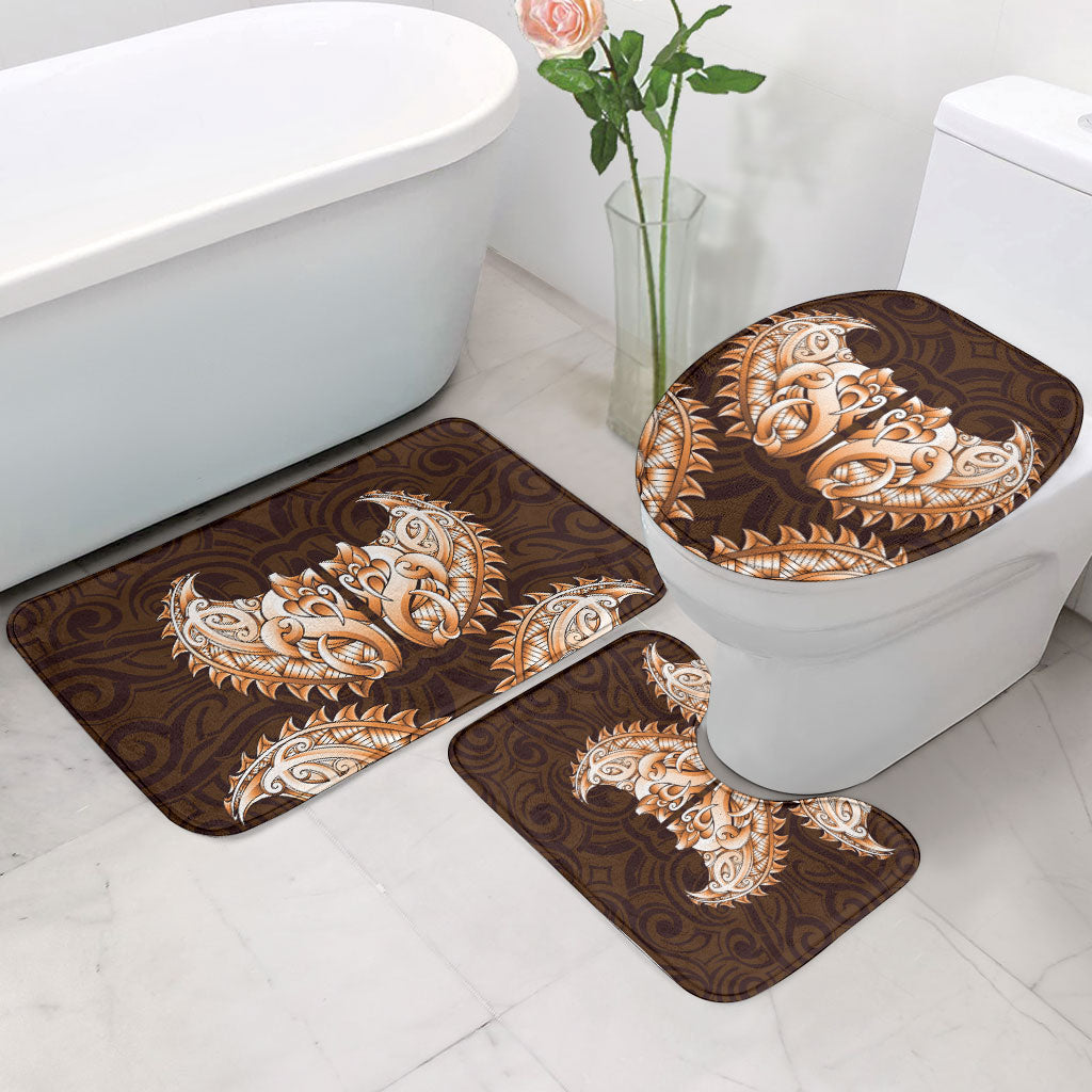 New Zealand Ta Moko Bathroom Set Aotearoa Maori Chest Tattoo Orange LT14 - Polynesian Pride