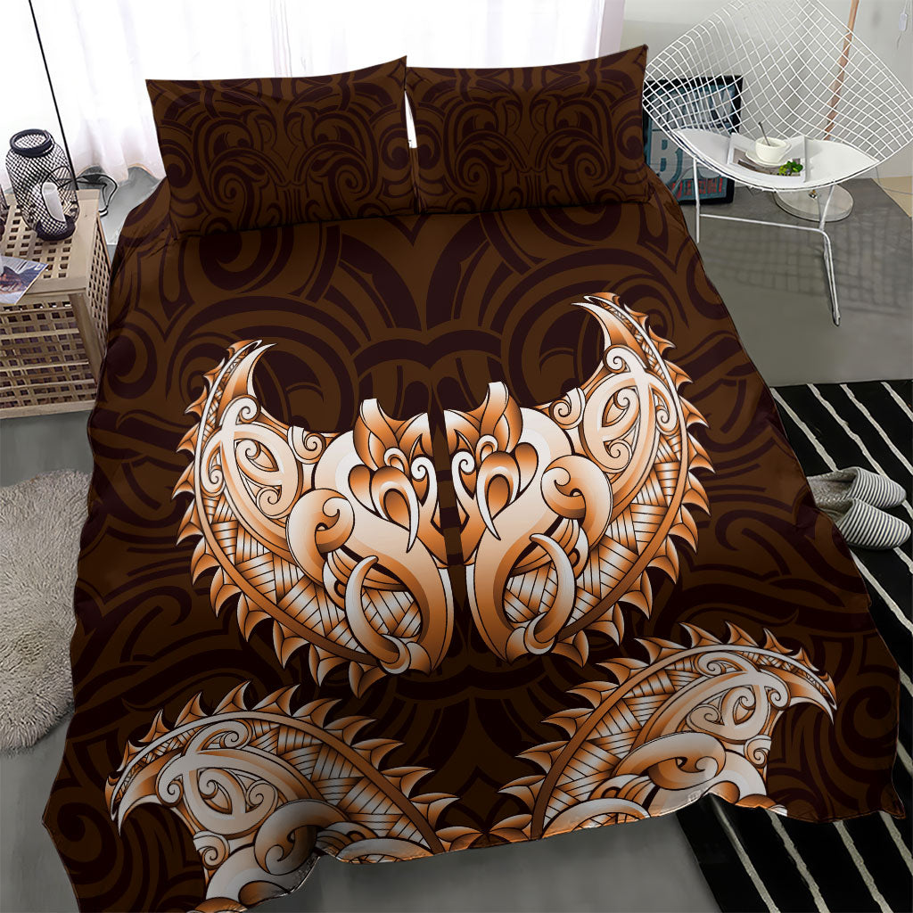 New Zealand Ta Moko Bedding Set Aotearoa Maori Chest Tattoo Orange LT14 - Polynesian Pride