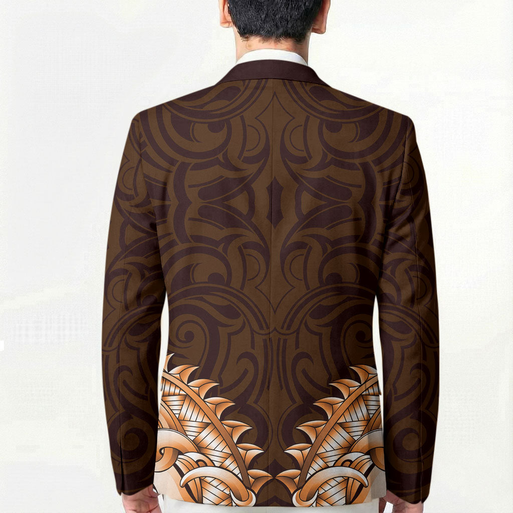 New Zealand Ta Moko Blazer Aotearoa Maori Chest Tattoo Orange LT14 - Polynesian Pride