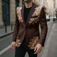 New Zealand Ta Moko Blazer Aotearoa Maori Chest Tattoo Orange LT14 - Polynesian Pride