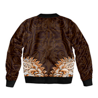 New Zealand Ta Moko Bomber Jacket Aotearoa Maori Chest Tattoo Orange LT14 - Polynesian Pride