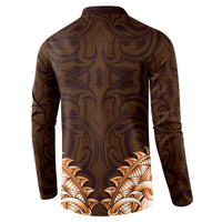 New Zealand Ta Moko Button Sweatshirt Aotearoa Maori Chest Tattoo Orange LT14 - Polynesian Pride
