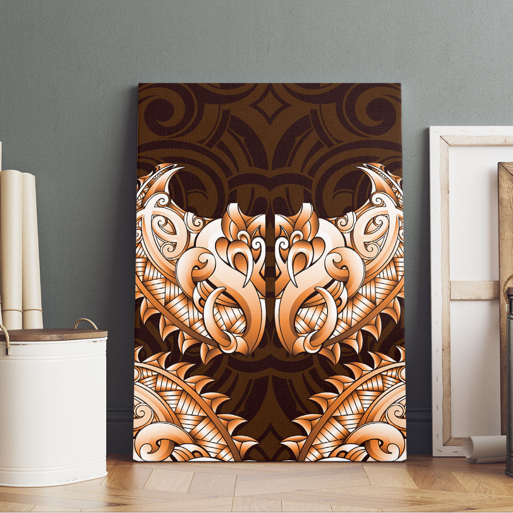 New Zealand Ta Moko Canvas Wall Art Aotearoa Maori Chest Tattoo Orange LT14 - Polynesian Pride