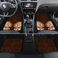 New Zealand Ta Moko Car Mats Aotearoa Maori Chest Tattoo Orange LT14 Set 4pcs Orange - Polynesian Pride