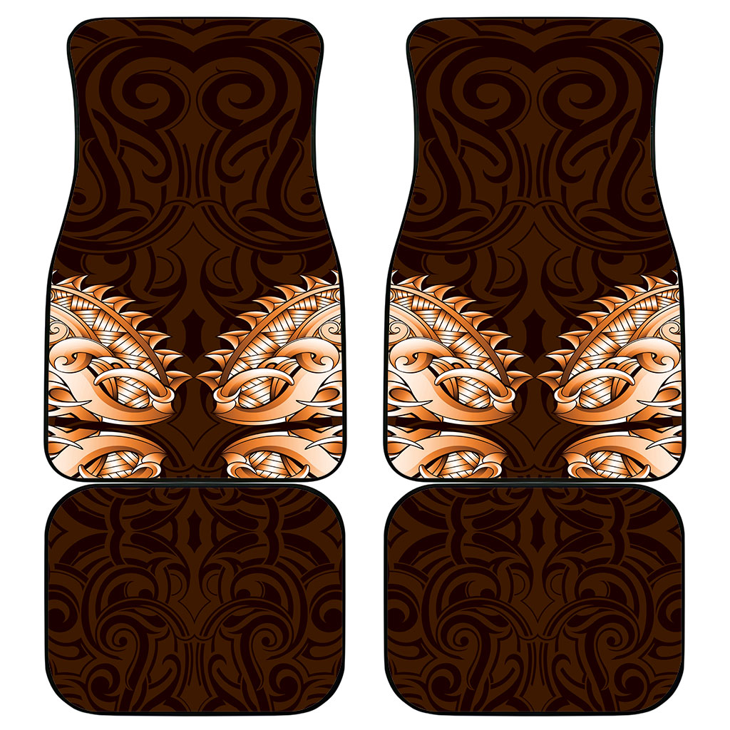 New Zealand Ta Moko Car Mats Aotearoa Maori Chest Tattoo Orange LT14 - Polynesian Pride