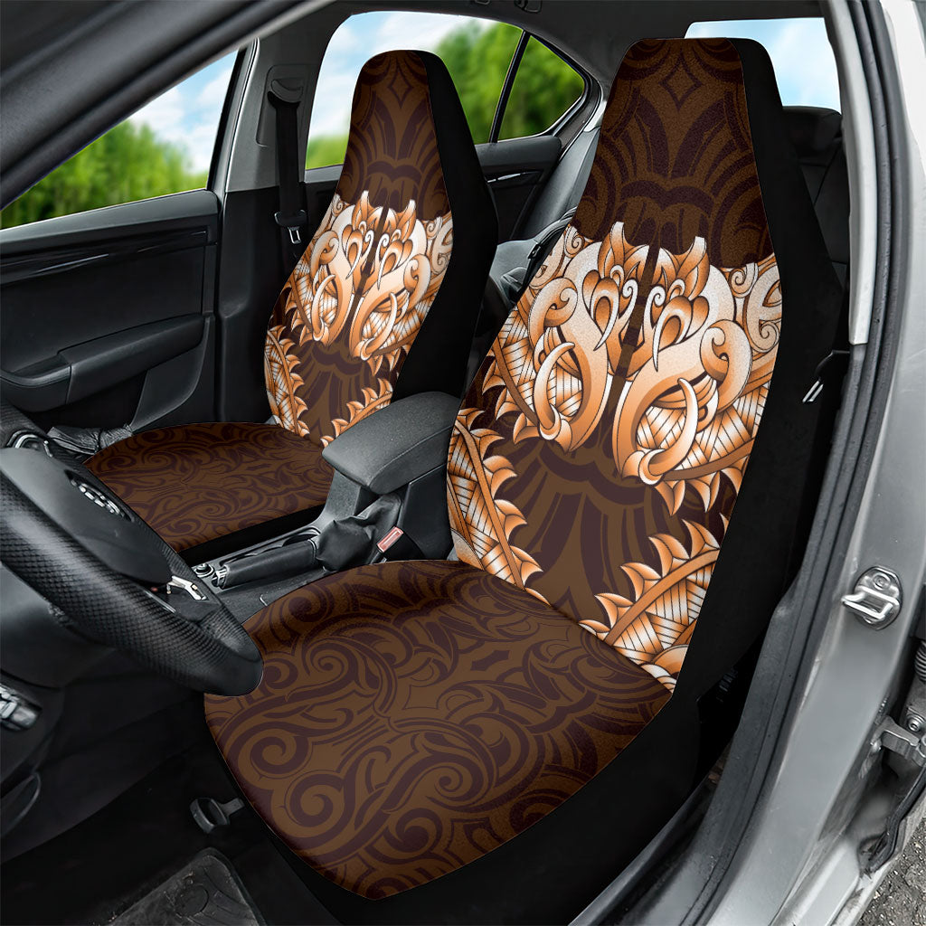 New Zealand Ta Moko Car Seat Cover Aotearoa Maori Chest Tattoo Orange LT14 - Polynesian Pride