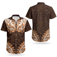 New Zealand Ta Moko Couples Matching Mermaid Dress and Hawaiian Shirt Aotearoa Maori Chest Tattoo Orange LT14 - Polynesian Pride