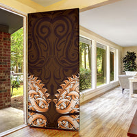 New Zealand Ta Moko Door Cover Aotearoa Maori Chest Tattoo Orange LT14 - Polynesian Pride