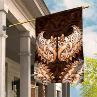 New Zealand Ta Moko Garden Flag Aotearoa Maori Chest Tattoo Orange LT14 House Flag Orange - Polynesian Pride