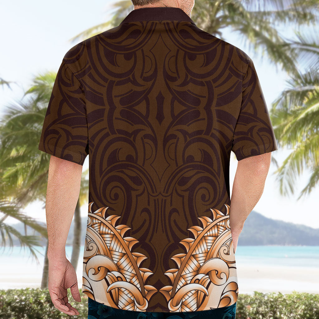New Zealand Ta Moko Hawaiian Shirt Aotearoa Maori Chest Tattoo Orange LT14 - Polynesian Pride