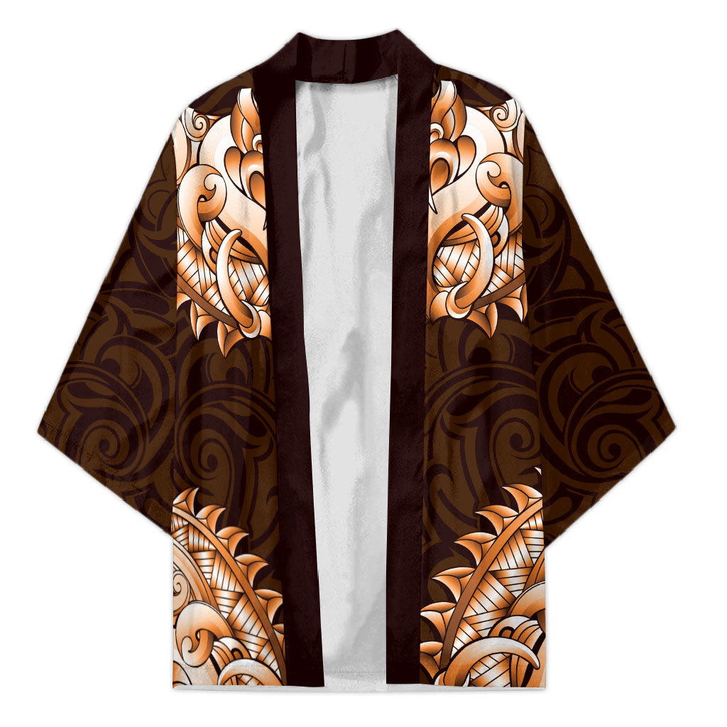 New Zealand Ta Moko Kimono Aotearoa Maori Chest Tattoo Orange LT14 Unisex Orange - Polynesian Pride