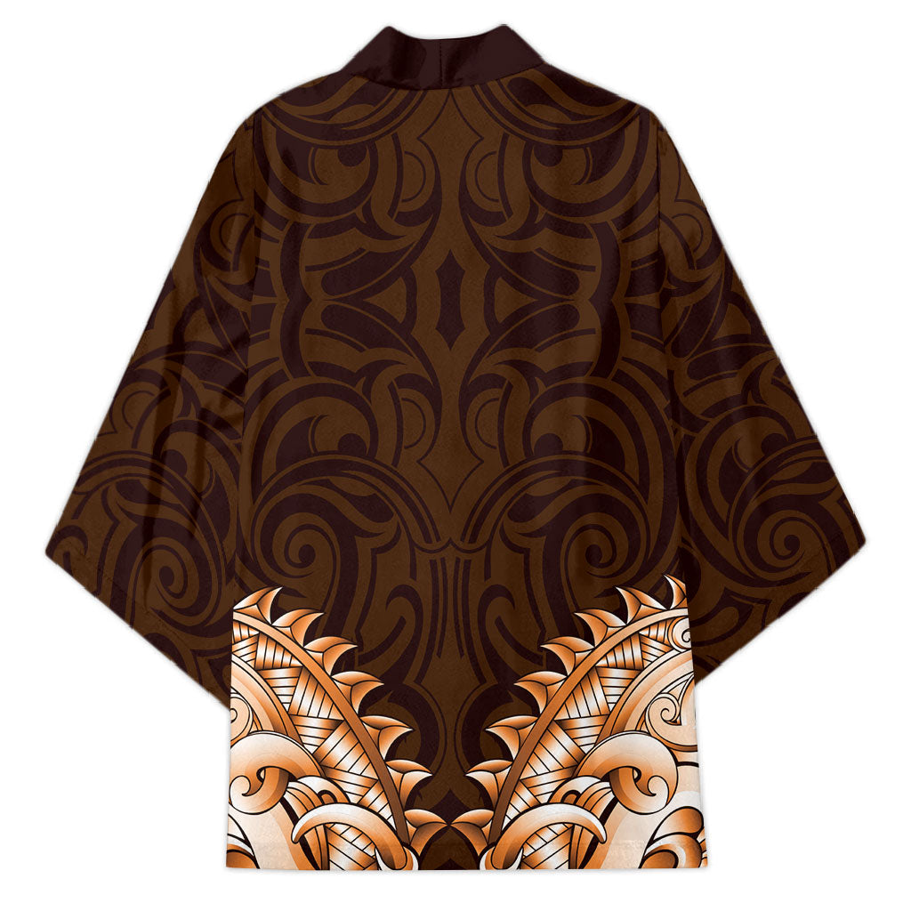 New Zealand Ta Moko Kimono Aotearoa Maori Chest Tattoo Orange LT14 - Polynesian Pride