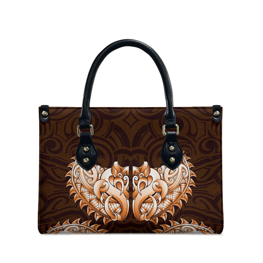 New Zealand Ta Moko Leather Bag Aotearoa Maori Chest Tattoo Orange LT14 - Polynesian Pride