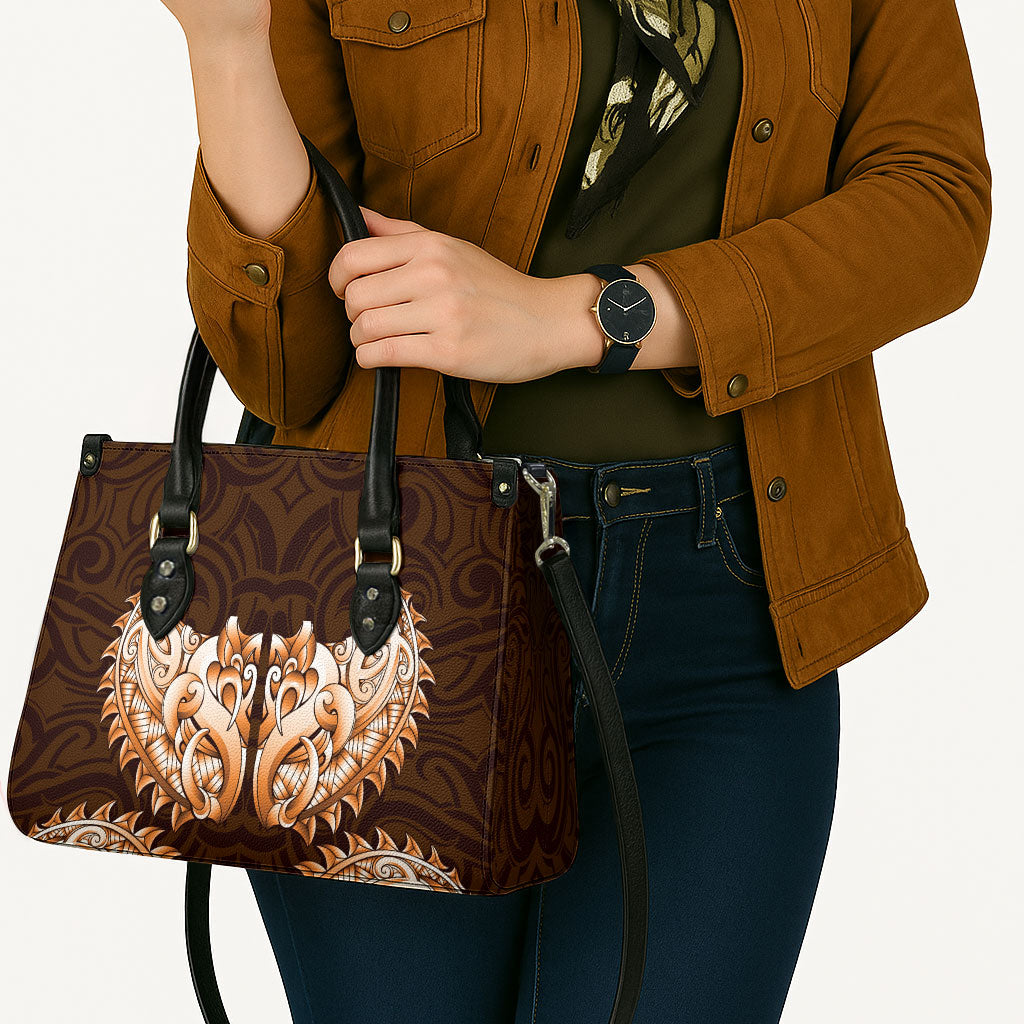 New Zealand Ta Moko Leather Bag Aotearoa Maori Chest Tattoo Orange LT14 - Polynesian Pride