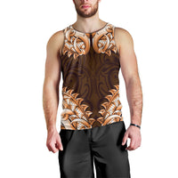 New Zealand Ta Moko Men Tank Top Aotearoa Maori Chest Tattoo Orange LT14 - Polynesian Pride