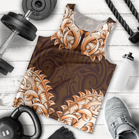 New Zealand Ta Moko Men Tank Top Aotearoa Maori Chest Tattoo Orange LT14 - Polynesian Pride