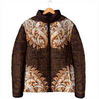New Zealand Ta Moko Padded Jacket Aotearoa Maori Chest Tattoo Orange LT14 - Polynesian Pride