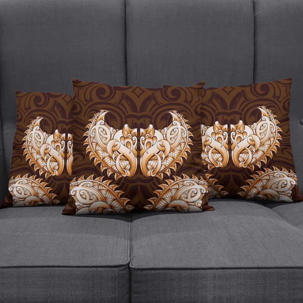 New Zealand Ta Moko Pillow Cover Aotearoa Maori Chest Tattoo Orange LT14 - Polynesian Pride