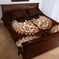 New Zealand Ta Moko Quilt Bed Set Aotearoa Maori Chest Tattoo Orange LT14 - Polynesian Pride