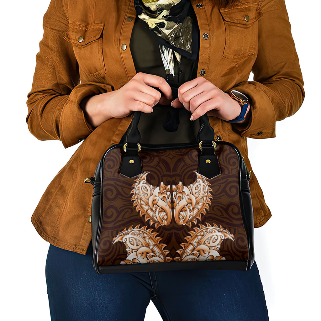 New Zealand Ta Moko Shoulder Handbag Aotearoa Maori Chest Tattoo Orange LT14 - Polynesian Pride
